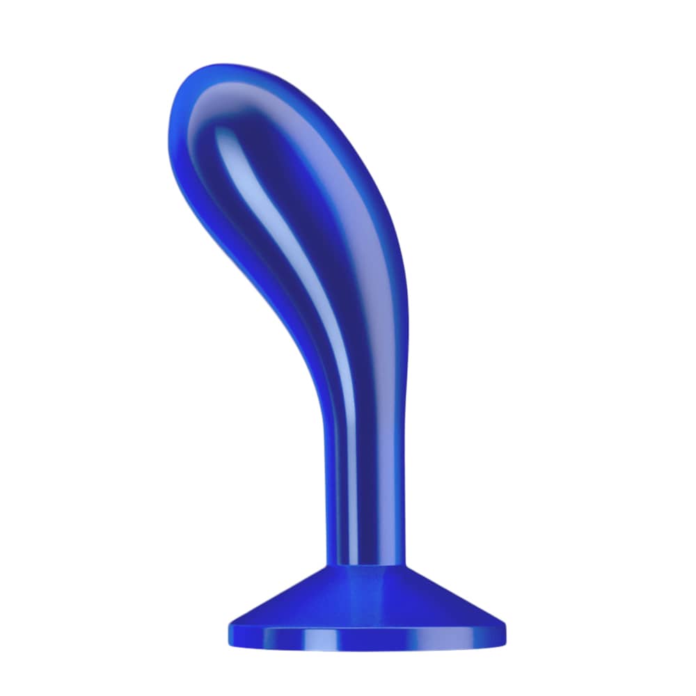  The 6 inches blue flawless clear prostate butt plug  is upright