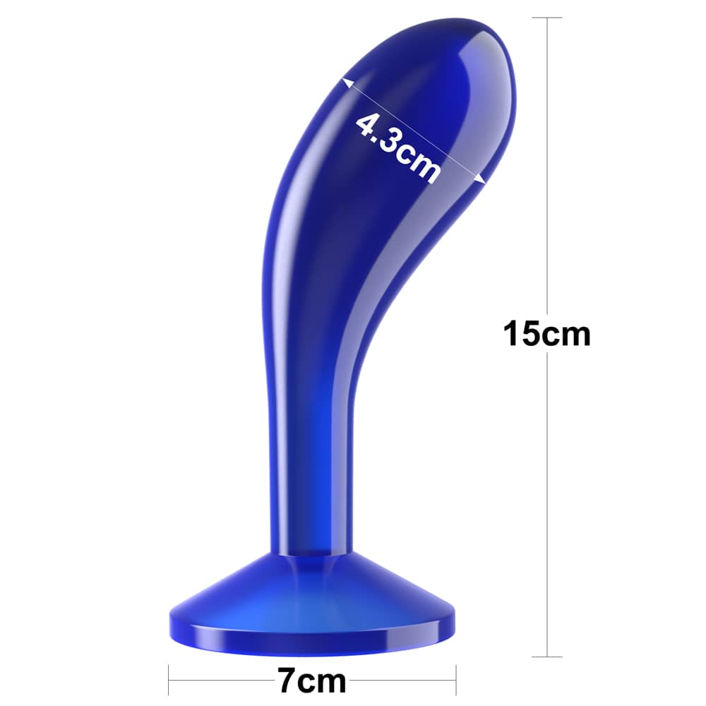 The size of the 6 inches blue flawless clear prostate butt plug 