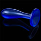 The flared base of the 6 inches blue flawless clear prostate butt plug 