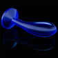 The 6 inches blue flawless clear prostate butt plug lays flat