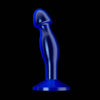 The 6.5 inches blue flawless clear prostate plug anal toy stands upright