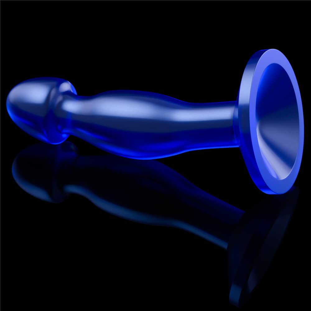 The suction cup of the 6.5 inches blue flawless clear prostate plug anal toy 