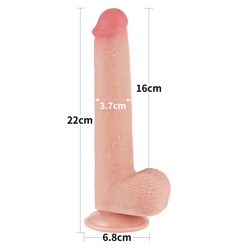 The size of the 9 inches sliding skin dual layer flesh dong 