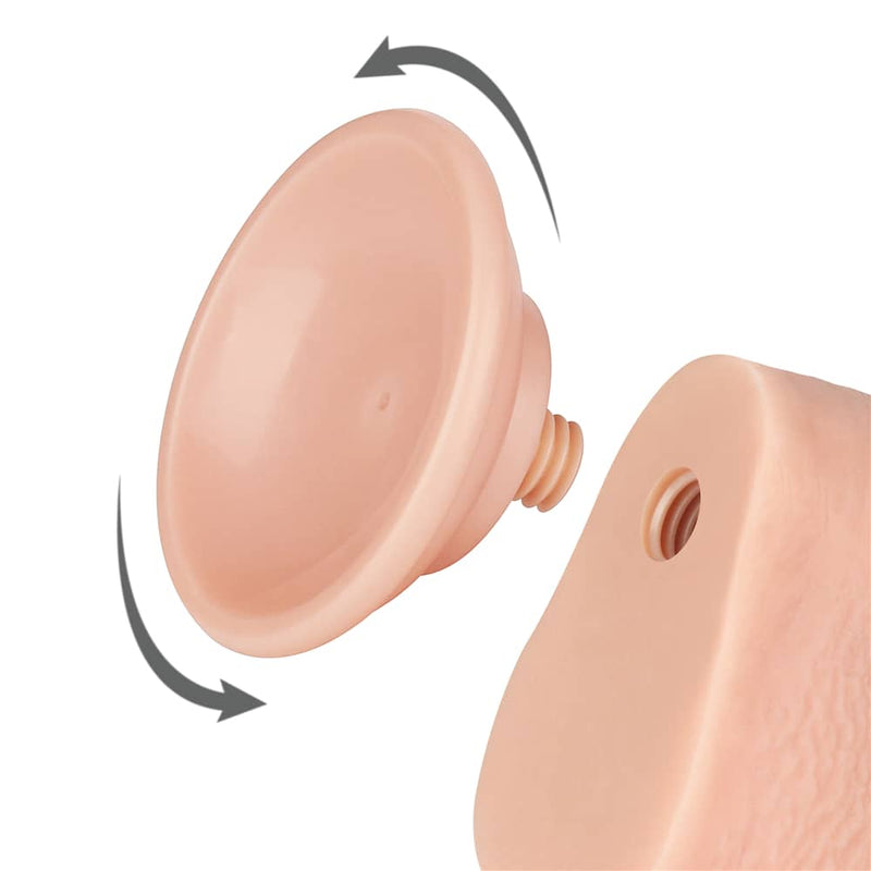 The removable suction cup of the 9 inches sliding skin dual layer flesh dong 