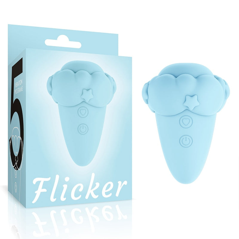 Flicker Rechargeable Vibrator - Light Blue