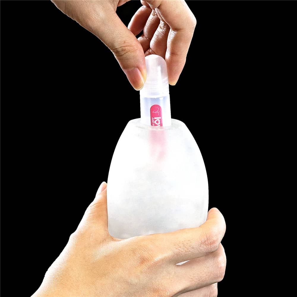 Take out the lube from the giant egg climax spirals masturbator