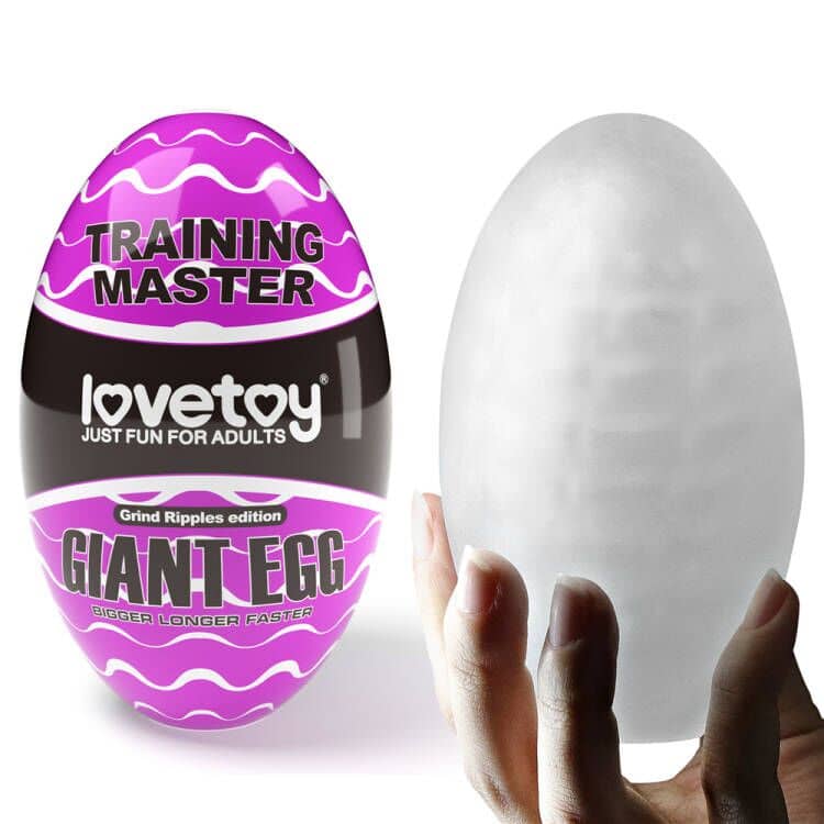 The exterior and interior of the  ripples giant egg grind masturbator