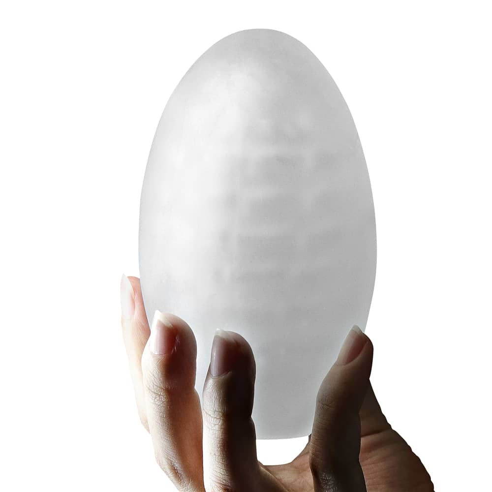 A man holds the ripples giant egg grind masturbator
