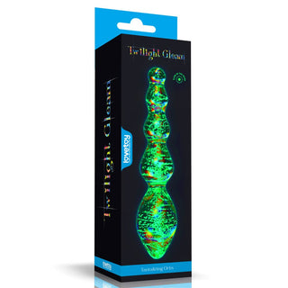 The packaging of the twilight gleam glass orbs dildo