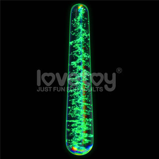 The luminous twilight gleam glass slim dildo glows in the dark
