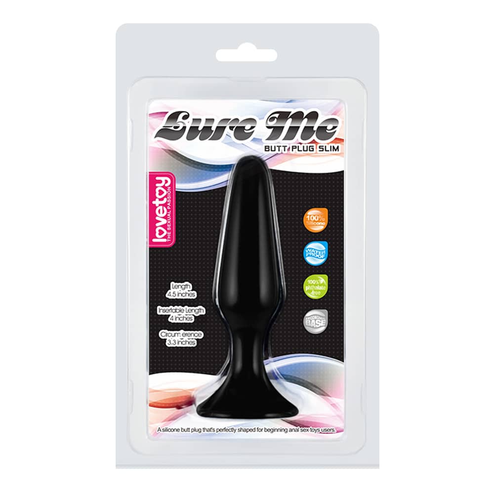 The packaging of the lure me silicone anal plug s