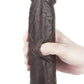 9.5'' Dark Brown Realistic Sliding Skin Soft Dildo