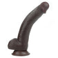 9.5'' Dark Brown Realistic Sliding Skin Soft Dildo