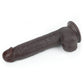 9.5'' Dark Brown Realistic Sliding Skin Soft Dildo