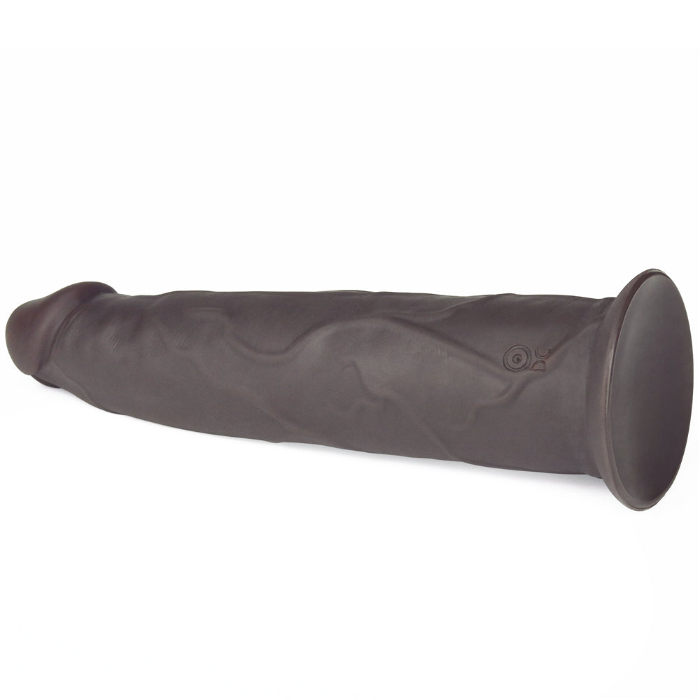 The 9 inches dual layered silicone rotator black lays flat