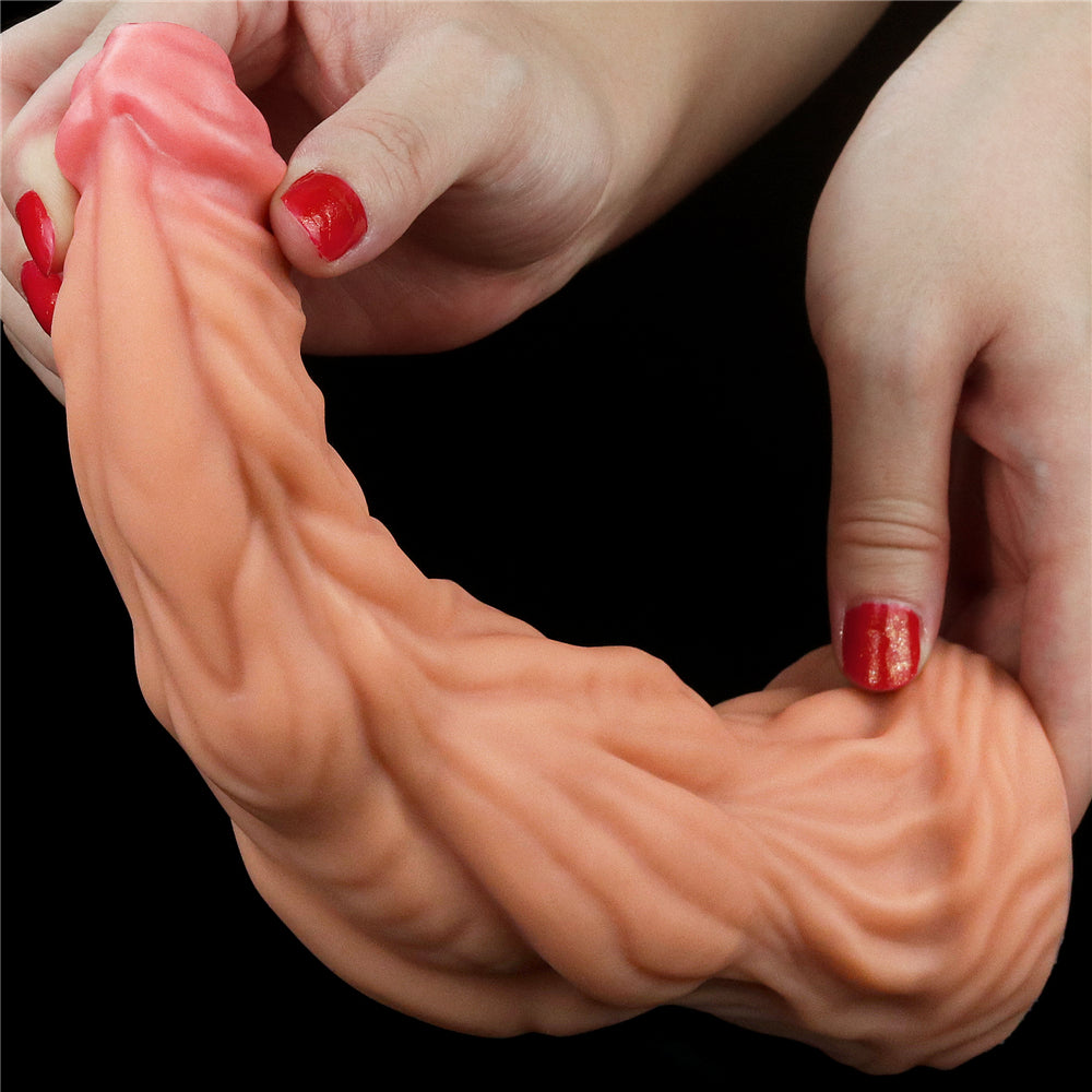 9.5'' Dual Density Platinum Silicone Cock - Flesh