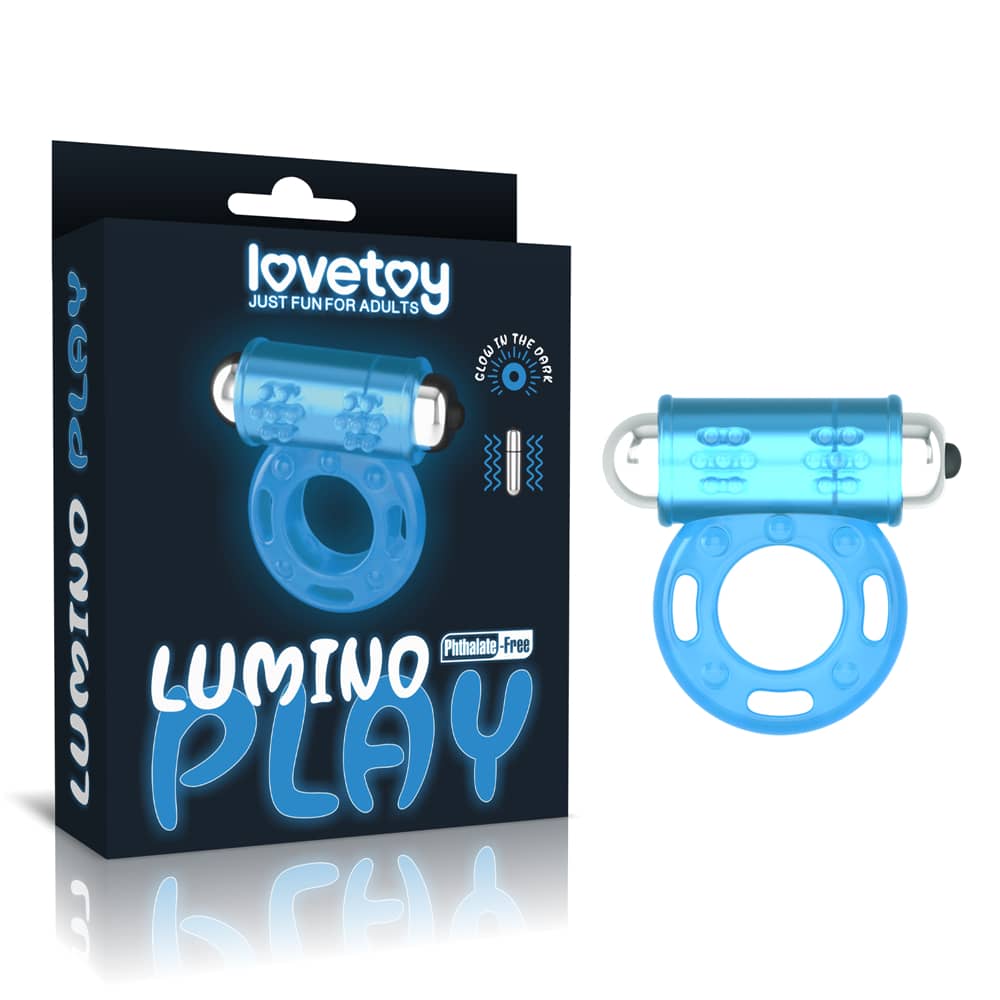 The packaging of the lumino play vibrating cock ring