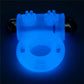 The lumino play vibrating cock ring emits blue fluorescence
