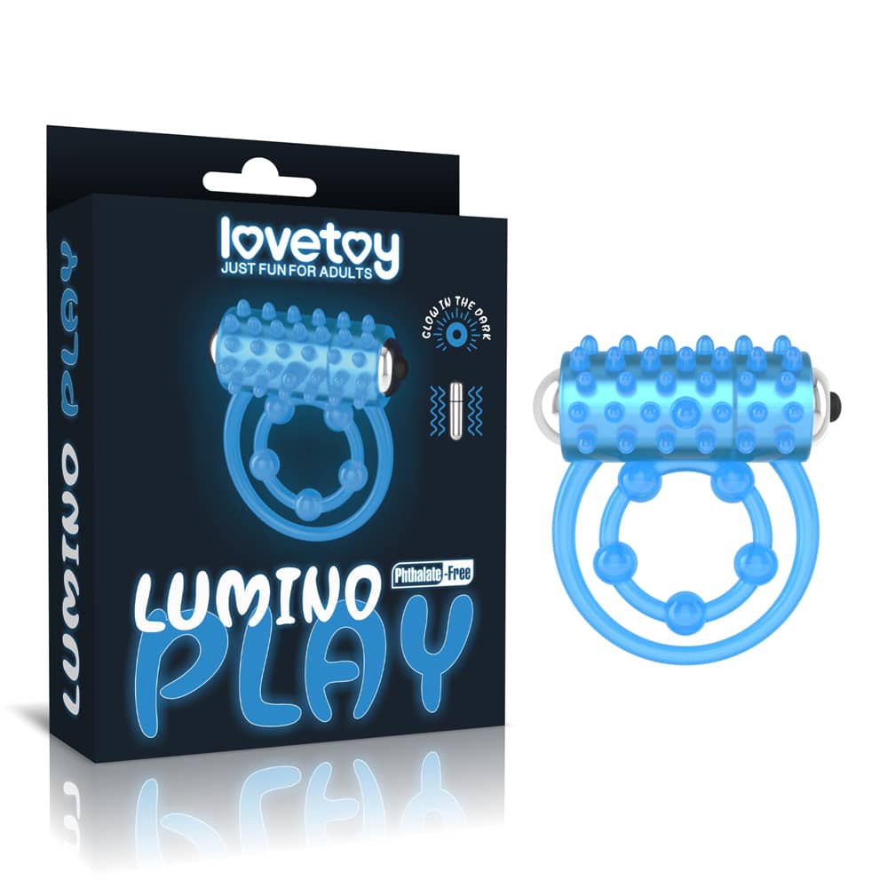 The packaging of the lumino play vibrating penis ring