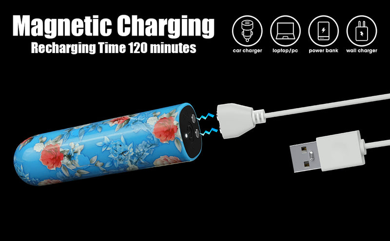 The mini bullet vibrator massager features the magnetic charging funtion