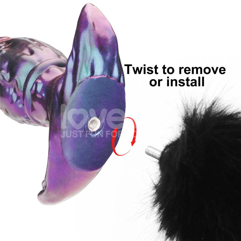 MystiTail Silicone Anal Plug with 14" Tail