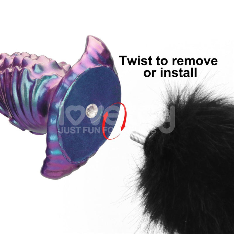 MystiTail Silicone Anal Plug with 14" Tail