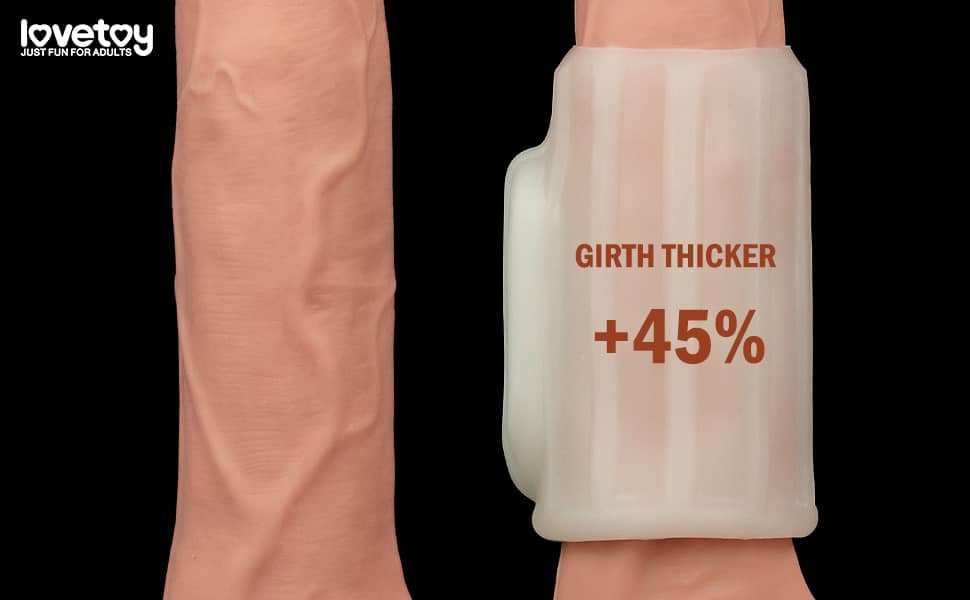 The vibrating penis sleeve provides an additional 45 percent in girth