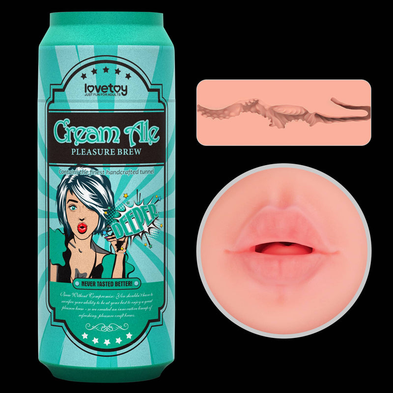 The detials of the tunnel and mouth entrance of the pleasure brew masturbator pocket pussy