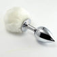 The white of the pompon metal plug large silver