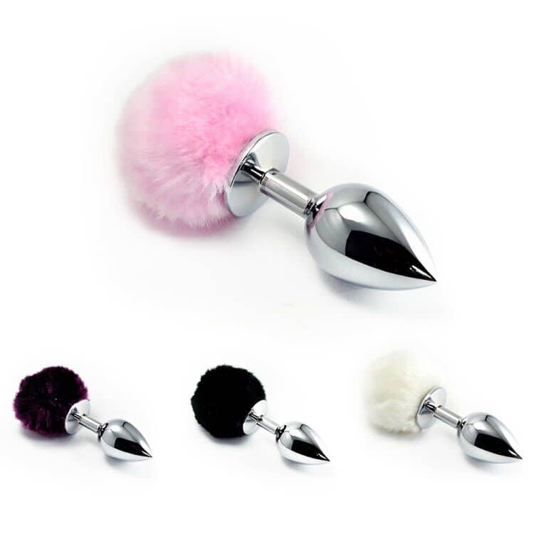 All colors of the pompon metal plug large silver