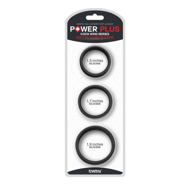 The packaging of the black power plus soft silicone pro ring