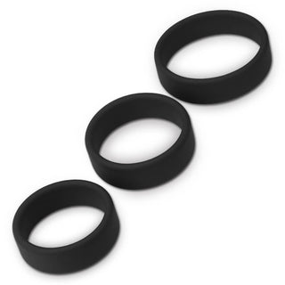 The three different sizes ring of the black power plus soft silicone pro ring