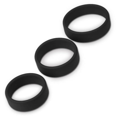 The three different sizes ring of the black power plus soft silicone pro ring