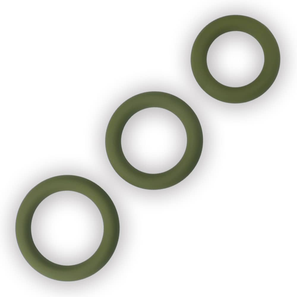 The three different sizes ring of the green power plus soft silicone snug ring