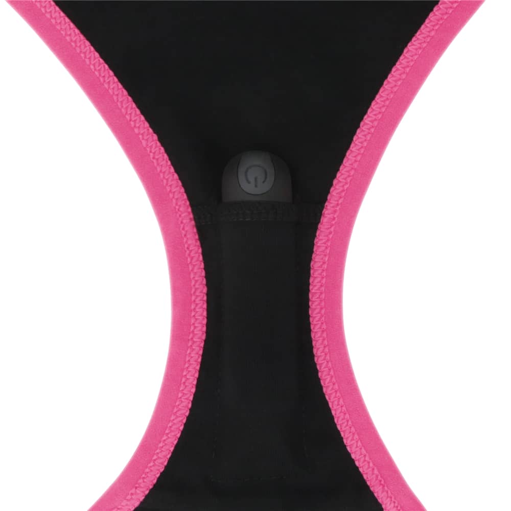 A hidden pocket in the crotch of the printed vibrating sexy panties that holds the included vibrator