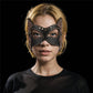 The rebellion reign cat mask worn on a girls face