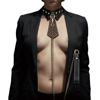 A woman wears the rebellion reign collar