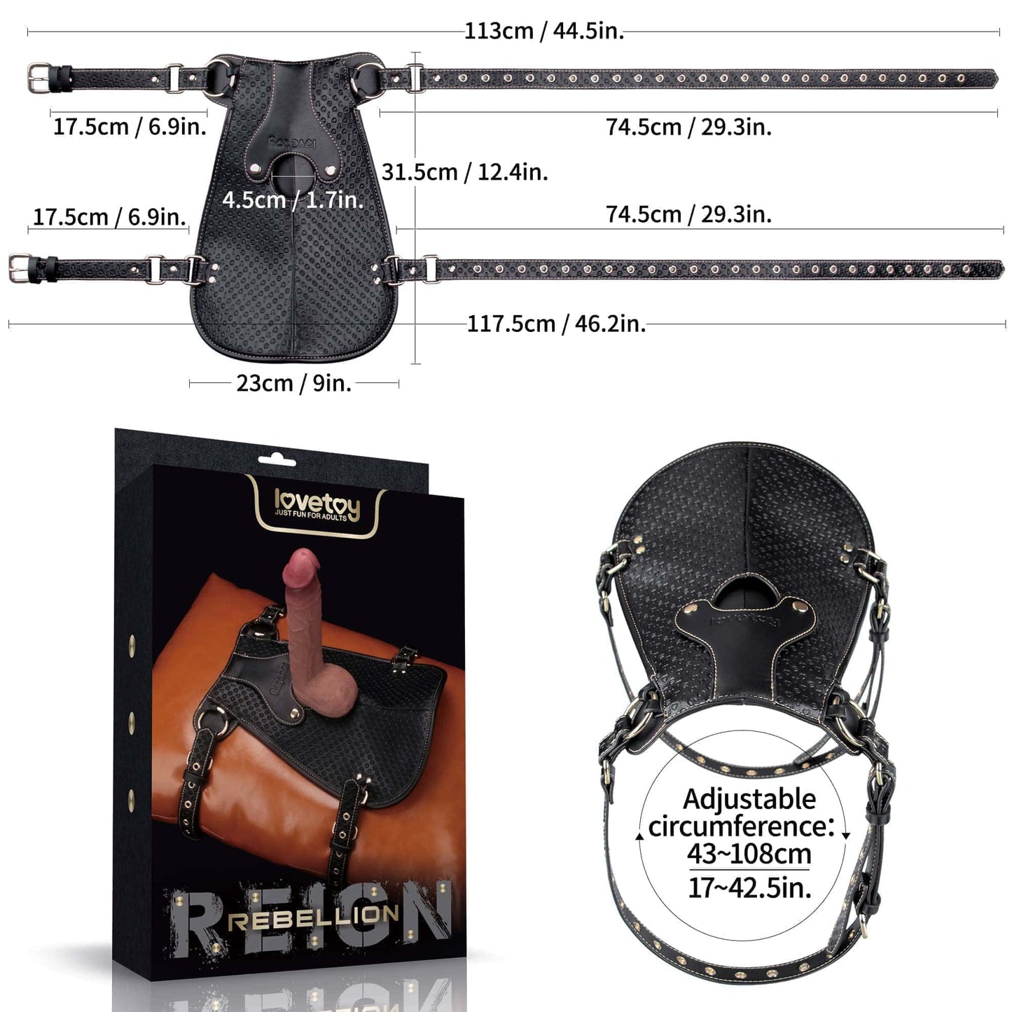 The size of the rebellion reign dildo saddle 