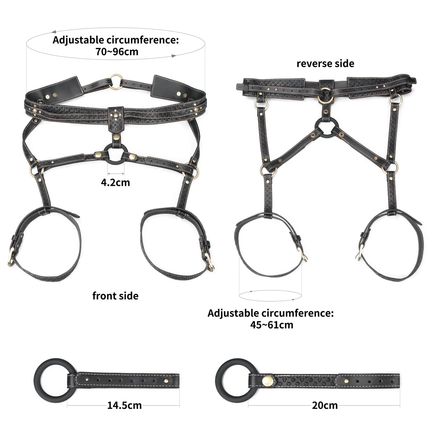 The size of the lower body of the rebellion reign full body harness