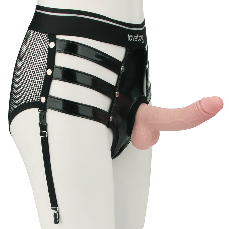 Put the dildo into the O ring of the rebellion reign iconic harness strap on set