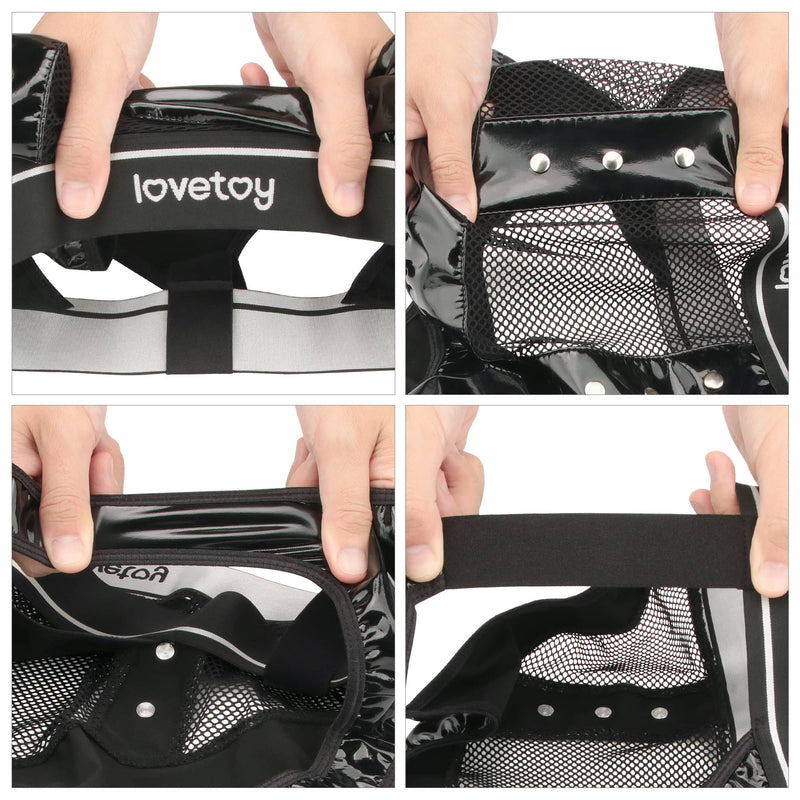 The rebellion reign iconic harness strap on set is made from elastic PU and superior mesh panelling