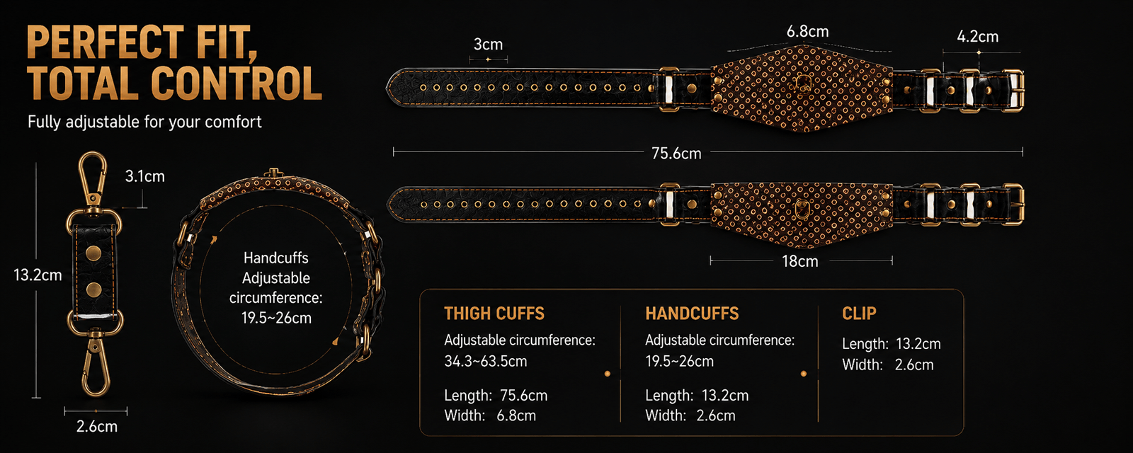 Rebellion Reign Thigh Cuffs Set - 3