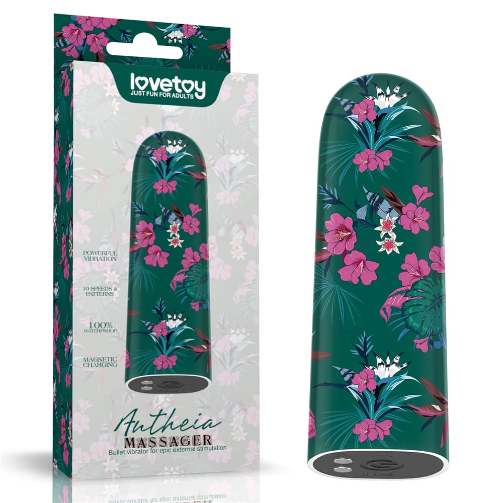 The packaging of the  rechargeable antheia massager