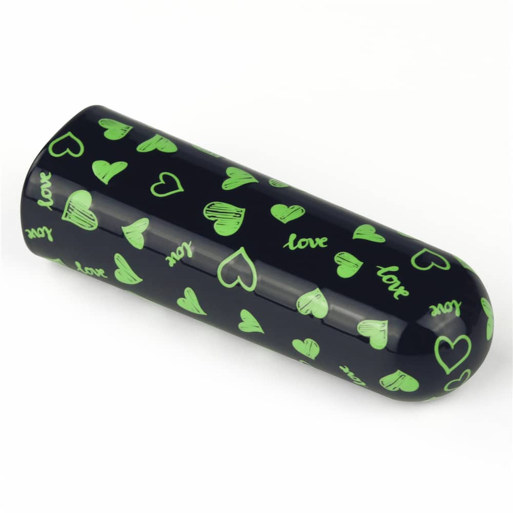 The heart pattern of the glow in the dark heart vibrator