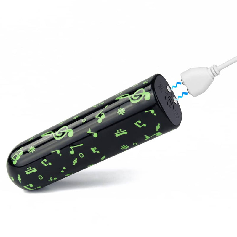 The rechargeable luminous massager features the magnetic charging funtion