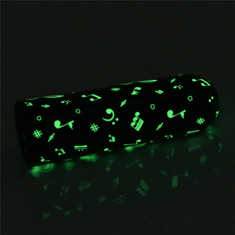 The rechargeable luminous massager features a lovely music pattern with a green glow