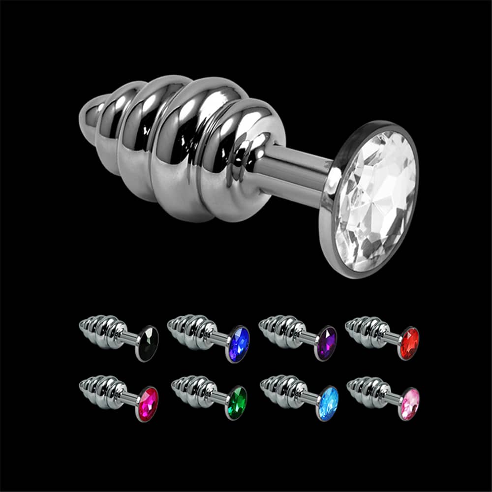 All colors of the rosebud spiral solid core metal butt plug