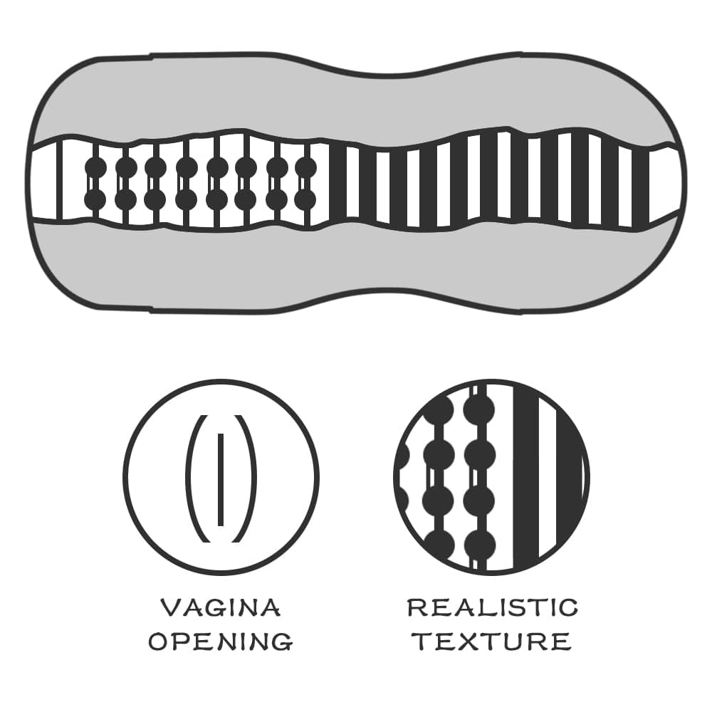 The highly detailed and ergonomically designed tunnel of the vagina stamina tunnel masturbator 