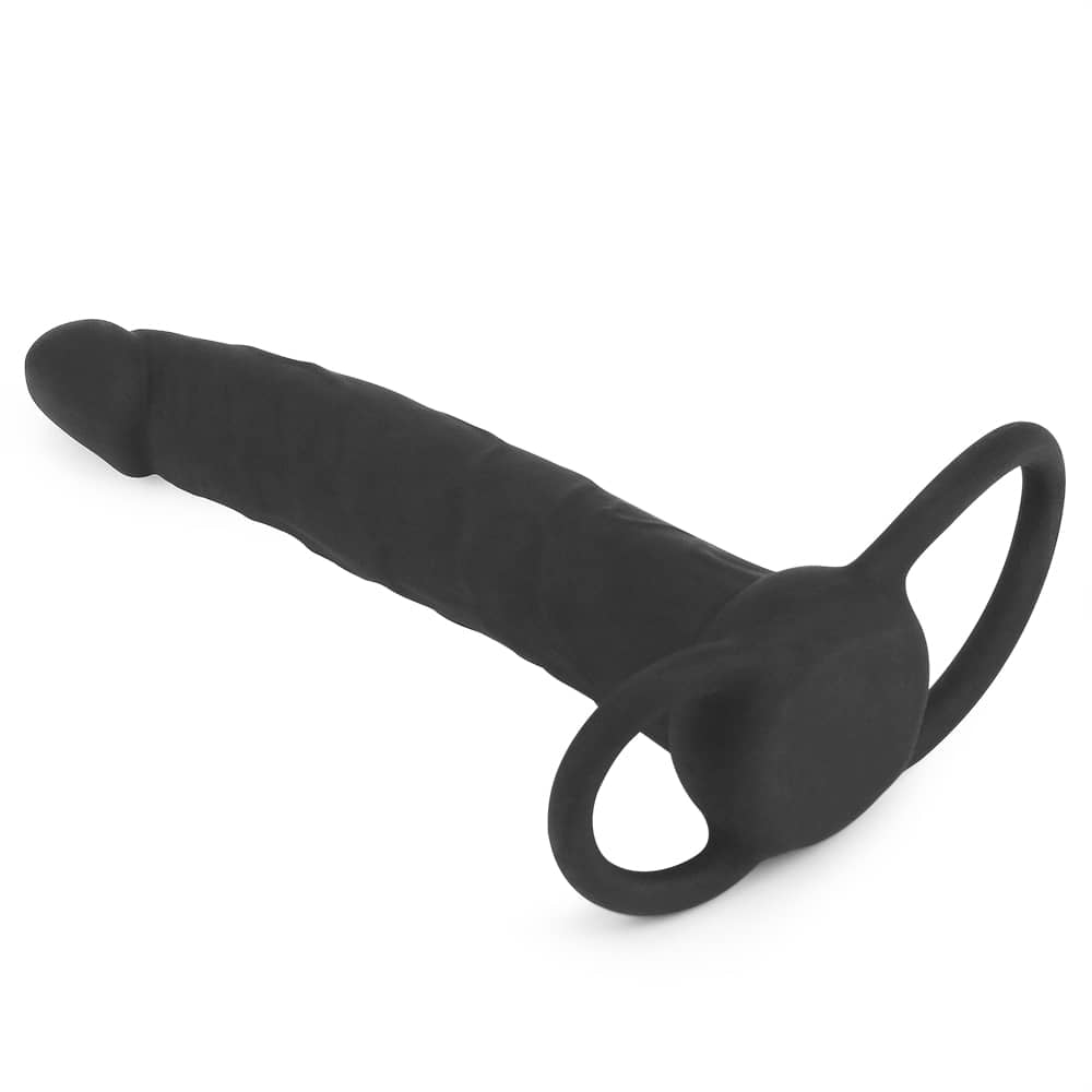 The silicone fantasy double prober anal plug lays flat