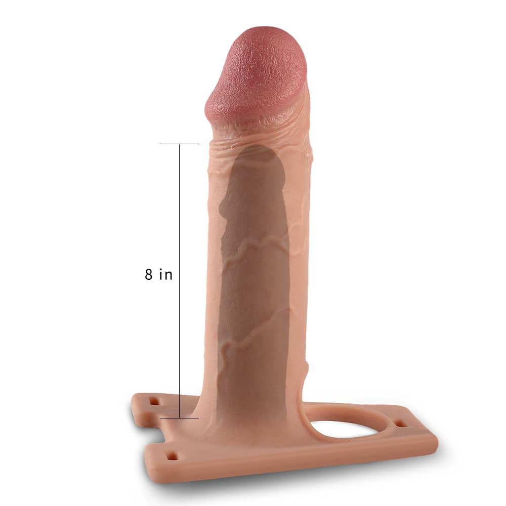 The hold size of the 8.5 inches silicone hollow strap on harness dildo